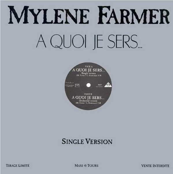 Pochette de A Quoi Je Sers..., édition 1989 France